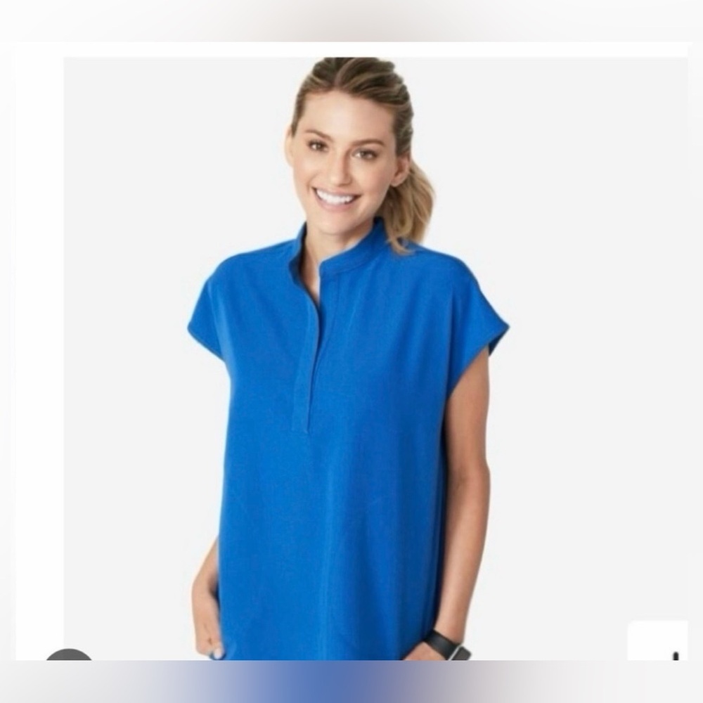 Figs Rafaela Oversized Scrub Blue Top Size XL PO1801
